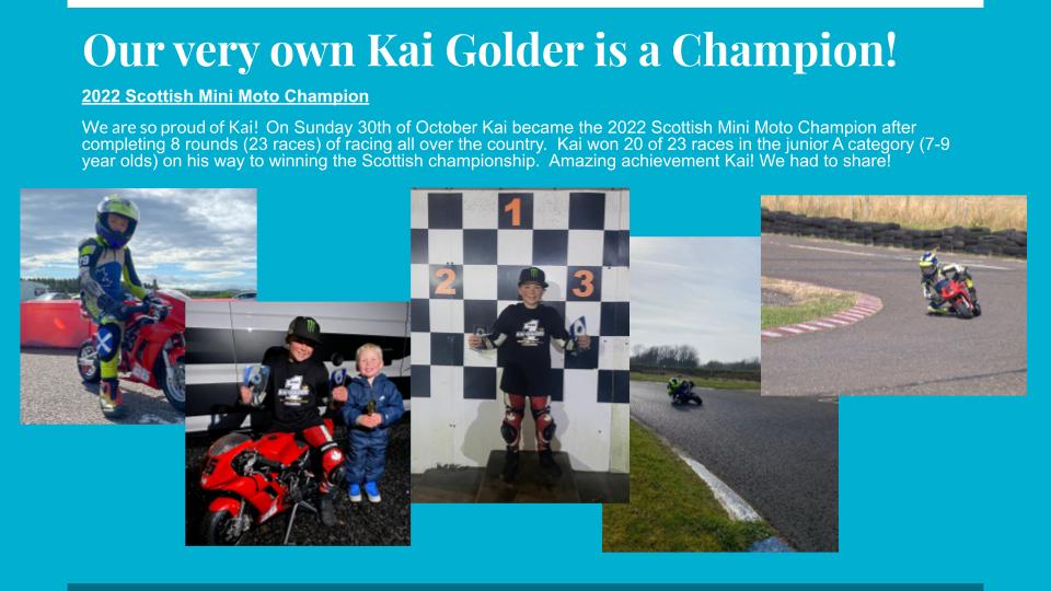 Kai Golder is a Champion!